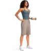 imageG Gradual Womens 12quot Bermuda Long Shorts with Pockets High Waisted Stretch Knee Length Shorts for Women Summer WalkingDark Khaki