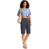 imageG Gradual Womens 12quot Bermuda Long Shorts with Pockets High Waisted Stretch Knee Length Shorts for Women Summer WalkingDusty Blue