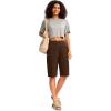 imageG Gradual Womens 12quot Bermuda Long Shorts with Pockets High Waisted Stretch Knee Length Shorts for Women Summer WalkingEspresso