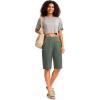 imageG Gradual Womens 12quot Bermuda Long Shorts with Pockets High Waisted Stretch Knee Length Shorts for Women Summer WalkingSage