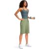 imageG Gradual Womens 12quot Bermuda Long Shorts with Pockets High Waisted Stretch Knee Length Shorts for Women Summer WalkingVibrant Green