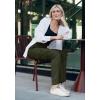imageG Gradual Womens 6 Pockets High Waist Yoga Pants Stretch Cargo Flare Leggings for Fitness Travel Casual WearArmy Green