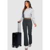 imageG Gradual Womens 6 Pockets High Waist Yoga Pants Stretch Cargo Flare Leggings for Fitness Travel Casual WearDark Grey