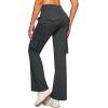 imageG Gradual Womens 6 Pockets High Waist Yoga Pants Stretch Cargo Flare Leggings for Fitness Travel Casual WearDark Grey