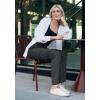 imageG Gradual Womens 6 Pockets High Waist Yoga Pants Stretch Cargo Flare Leggings for Fitness Travel Casual WearDark Grey
