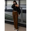 imageG Gradual Womens 6 Pockets High Waist Yoga Pants Stretch Cargo Flare Leggings for Fitness Travel Casual WearFudge Coffee