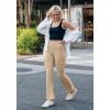 imageG Gradual Womens 6 Pockets High Waist Yoga Pants Stretch Cargo Flare Leggings for Fitness Travel Casual WearKhaki