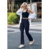 imageG Gradual Womens 6 Pockets High Waist Yoga Pants Stretch Cargo Flare Leggings for Fitness Travel Casual WearNavy