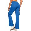 imageG Gradual Womens 6 Pockets High Waist Yoga Pants Stretch Cargo Flare Leggings for Fitness Travel Casual WearRoyal Blue