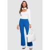 imageG Gradual Womens 6 Pockets High Waist Yoga Pants Stretch Cargo Flare Leggings for Fitness Travel Casual WearRoyal Blue