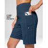 imageG Gradual Womens 9quot Bermuda Long Shorts with Pockets High Waisted Athletic Knee Length Shorts for Women Walking WorkoutBorealis Green
