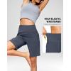 imageG Gradual Womens 9quot Bermuda Long Shorts with Pockets High Waisted Athletic Knee Length Shorts for Women Walking WorkoutDusty Blue