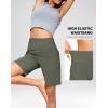 imageG Gradual Womens 9quot Bermuda Long Shorts with Pockets High Waisted Athletic Knee Length Shorts for Women Walking WorkoutGrey Sage