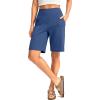 imageG Gradual Womens Bermuda Long Shorts with Pockets 9quot High Waisted Knee Length Shorts for Women Walking Athletic WorkoutBlue