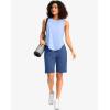 imageG Gradual Womens Bermuda Long Shorts with Pockets 9quot High Waisted Knee Length Shorts for Women Walking Athletic WorkoutBlue