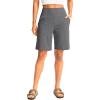 imageG Gradual Womens Bermuda Long Shorts with Pockets 9quot High Waisted Knee Length Shorts for Women Walking Athletic WorkoutCharcoal