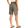 imageG Gradual Womens Bermuda Long Shorts with Pockets 9quot High Waisted Knee Length Shorts for Women Walking Athletic WorkoutDark Khaki