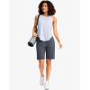 imageG Gradual Womens Bermuda Long Shorts with Pockets 9quot High Waisted Knee Length Shorts for Women Walking Athletic WorkoutDusty Blue