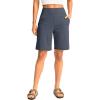 imageG Gradual Womens Bermuda Long Shorts with Pockets 9quot High Waisted Knee Length Shorts for Women Walking Athletic WorkoutDusty Blue