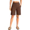 imageG Gradual Womens Bermuda Long Shorts with Pockets 9quot High Waisted Knee Length Shorts for Women Walking Athletic WorkoutEspresso