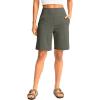 imageG Gradual Womens Bermuda Long Shorts with Pockets 9quot High Waisted Knee Length Shorts for Women Walking Athletic WorkoutGrey Sage