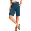 imageG Gradual Womens Bermuda Long Shorts with Pockets 9quot High Waisted Knee Length Shorts for Women Walking Athletic WorkoutIndigo