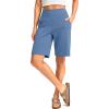 imageG Gradual Womens Bermuda Long Shorts with Pockets 9quot High Waisted Knee Length Shorts for Women Walking Athletic WorkoutLight Blue