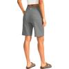 imageG Gradual Womens Bermuda Long Shorts with Pockets 9quot High Waisted Knee Length Shorts for Women Walking Athletic WorkoutLight Grey