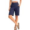 imageG Gradual Womens Bermuda Long Shorts with Pockets 9quot High Waisted Knee Length Shorts for Women Walking Athletic WorkoutNavy