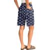 imageG Gradual Womens Bermuda Long Shorts with Pockets 9quot High Waisted Knee Length Shorts for Women Walking Athletic WorkoutNavy Flower