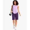 imageG Gradual Womens Bermuda Long Shorts with Pockets 9quot High Waisted Knee Length Shorts for Women Walking Athletic WorkoutPurple