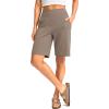 imageG Gradual Womens Bermuda Long Shorts with Pockets 9quot High Waisted Knee Length Shorts for Women Walking Athletic WorkoutTaupe