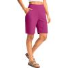 imageG Gradual Womens Bermuda Long Shorts with Pockets 9quot High Waisted Knee Length Shorts for Women Walking Athletic WorkoutVelvet Dust