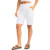 imageG Gradual Womens Bermuda Long Shorts with Pockets 9quot High Waisted Knee Length Shorts for Women Walking Athletic WorkoutWhite