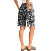 imageG Gradual Womens Bermuda Long Shorts with Pockets 9quot High Waisted Knee Length Shorts for Women Walking Athletic WorkoutWhite Flower