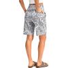imageG Gradual Womens Bermuda Long Shorts with Pockets 9quot High Waisted Knee Length Shorts for Women Walking Athletic WorkoutWhite Paisley
