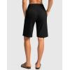 imageG Gradual Womens Bermuda Shorts with Pockets 11quot Knee Length Stretch Comfy Drawstring Long Shorts for Women Summer WalkingBlack