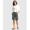 imageG Gradual Womens Bermuda Shorts with Pockets 11quot Knee Length Stretch Comfy Drawstring Long Shorts for Women Summer WalkingCharcoal