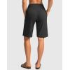 imageG Gradual Womens Bermuda Shorts with Pockets 11quot Knee Length Stretch Comfy Drawstring Long Shorts for Women Summer WalkingDark Grey