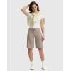 imageG Gradual Womens Bermuda Shorts with Pockets 11quot Knee Length Stretch Comfy Drawstring Long Shorts for Women Summer WalkingDark Khaki