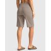 imageG Gradual Womens Bermuda Shorts with Pockets 11quot Knee Length Stretch Comfy Drawstring Long Shorts for Women Summer WalkingDark Khaki