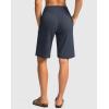 imageG Gradual Womens Bermuda Shorts with Pockets 11quot Knee Length Stretch Comfy Drawstring Long Shorts for Women Summer WalkingDusty Blue