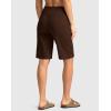 imageG Gradual Womens Bermuda Shorts with Pockets 11quot Knee Length Stretch Comfy Drawstring Long Shorts for Women Summer WalkingEspresso