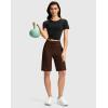 imageG Gradual Womens Bermuda Shorts with Pockets 11quot Knee Length Stretch Comfy Drawstring Long Shorts for Women Summer WalkingEspresso