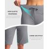 imageG Gradual Womens Bermuda Shorts with Pockets 11quot Knee Length Stretch Comfy Drawstring Long Shorts for Women Summer WalkingLight Grey