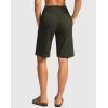 imageG Gradual Womens Bermuda Shorts with Pockets 11quot Knee Length Stretch Comfy Drawstring Long Shorts for Women Summer WalkingOlive
