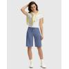 imageG Gradual Womens Bermuda Shorts with Pockets 11quot Knee Length Stretch Comfy Drawstring Long Shorts for Women Summer WalkingUniverse Blue