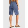 imageG Gradual Womens Bermuda Shorts with Pockets 11quot Knee Length Stretch Comfy Drawstring Long Shorts for Women Summer WalkingUniverse Blue