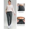 imageG Gradual Womens Fleece Lined Joggers High Waisted Water Resistant Thermal Hiking Pants Cold Weather Sweatpants with PocketsDark Grey