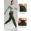 imageG Gradual Womens Fleece Lined Joggers High Waisted Water Resistant Thermal Hiking Pants Cold Weather Sweatpants with PocketsOlive